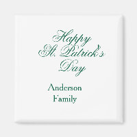 Happy St. Patrick's day family name green sminimal
