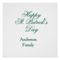 Happy St. Patrick's day family name green sminimal