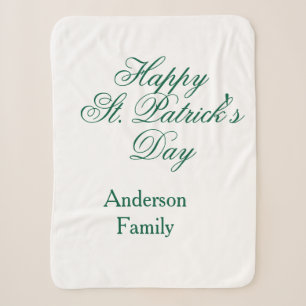 Happy St. Patrick's day family name green sminimal Sherpa Blanket