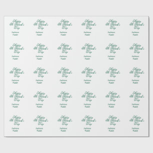 Happy St. Patrick's day family name green sminimal Wrapping Paper