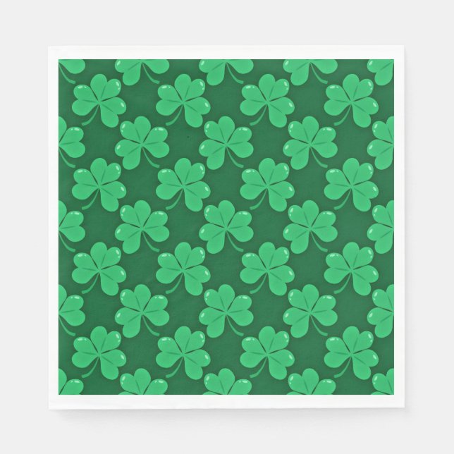 Happy St. Patrick's Day festive shamrocks Napkin (Front)