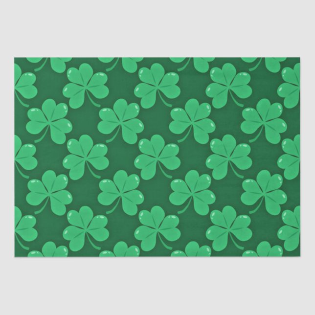 Happy St. Patrick's Day festive shamrocks Tissue Paper (Front)