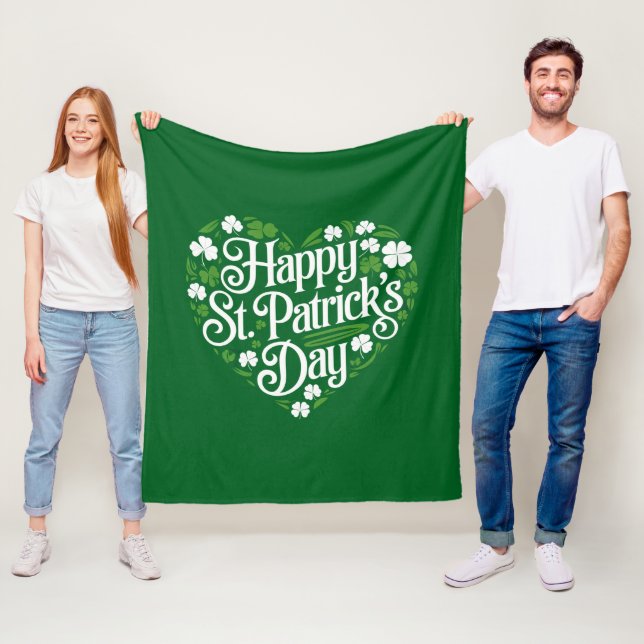 Happy St Patrick's Day  Fleece Blanket (In Situ)