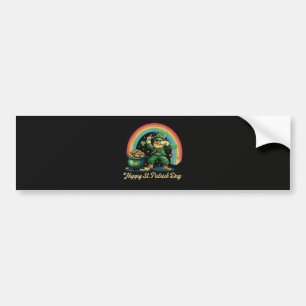 Happy St Patricks Day Funny Leprechaun Bumper Sticker