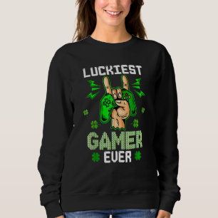 Happy St Patrick's Day Funny Luckiest Gamer Ever Sweatshirt