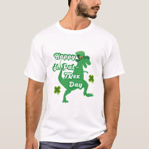 Happy St. Patricks Day Funny T-rex Dinosaur  T-Shirt