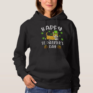 Happy St  Patrick's Day Funy Saint Patricks Corgi  Hoodie