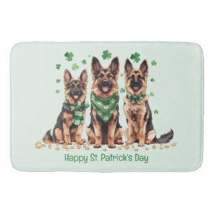 Happy St. Patrick's Day German Shepherd Dogs Bath Mat