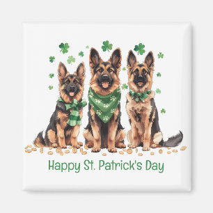 Happy St. Patrick's Day German Shepherd Dogs Magnet