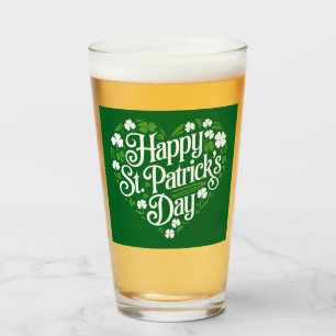 Happy St Patrick's Day Glass