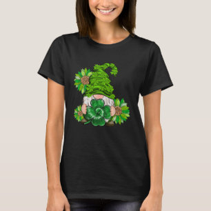 Happy St Patrick's Day Gnome with Leopard Sunflowe T-Shirt