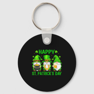 Happy st patricks day gnomes saint paddys men wome keychain