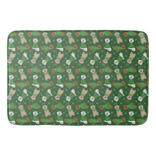Happy St Patricks Day Golden Retriever Dogs Bath Mat
