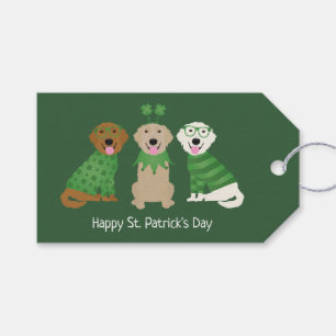 Happy St Patricks Day Golden Retriever Dogs Gift Tags