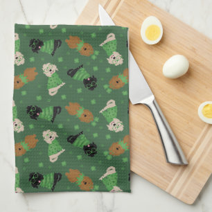 Happy St Patricks Day Goldendoodle Dogs Kitchen Towel
