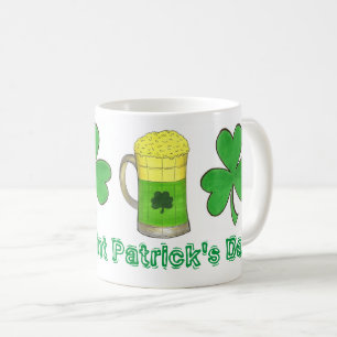 Happy St. Patrick's Day Green Beer Shamrock Coffee Mug