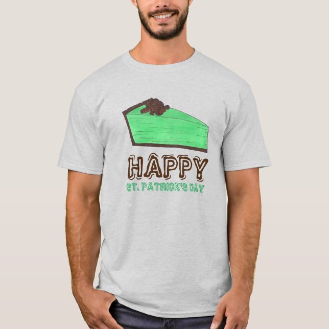 Happy St. Patrick's Day Green Grasshopper Pie T-Shirt (Front)