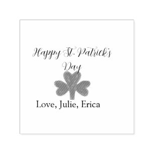 Happy St. Patrick's day green shamrock name  Self-inking Stamp
