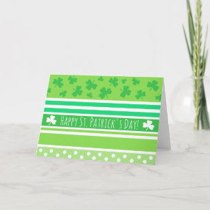 Happy St Patrick's Day Green Stripes Card