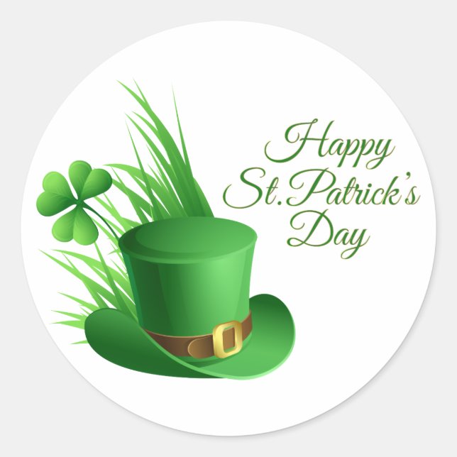 Happy St. Patrick's Day greetings Classic Round Sticker (Front)