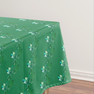 "Happy St. Patrick's Day" Hand-written,Shamrocks Tablecloth
