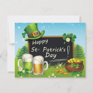 Happy St. Patrick's Day hat flat greeting card