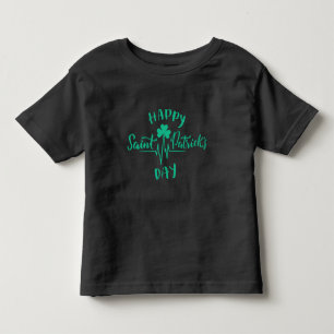 Happy St Patricks Day Heartbeat pulse Shamrock Toddler T-shirt