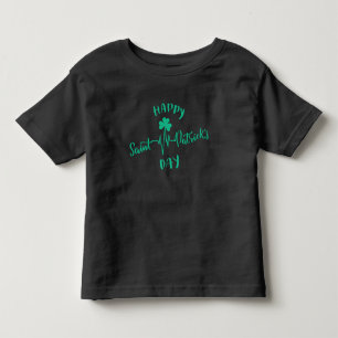 Happy St Patricks Day Heartbeat pulse Shamrock Toddler T-shirt