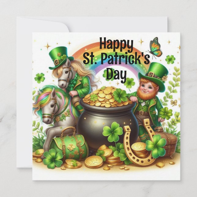 Happy St Patrick's Day Holiday Card (Front)
