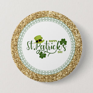 Happy St. Patrick's Day, holiday design, 3 Inch Round Button