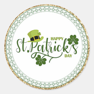 Happy St. Patrick's Day, holiday design, Classic Round Sticker