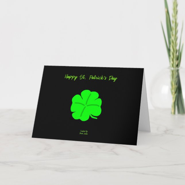 Happy St.  Patrick's Day Horizontal Greeting Card (Front)