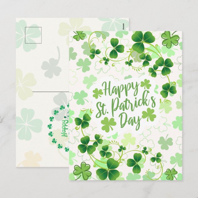Happy St. Patrick's Day Irish Blessings Holiday Postcard (Front/Back)