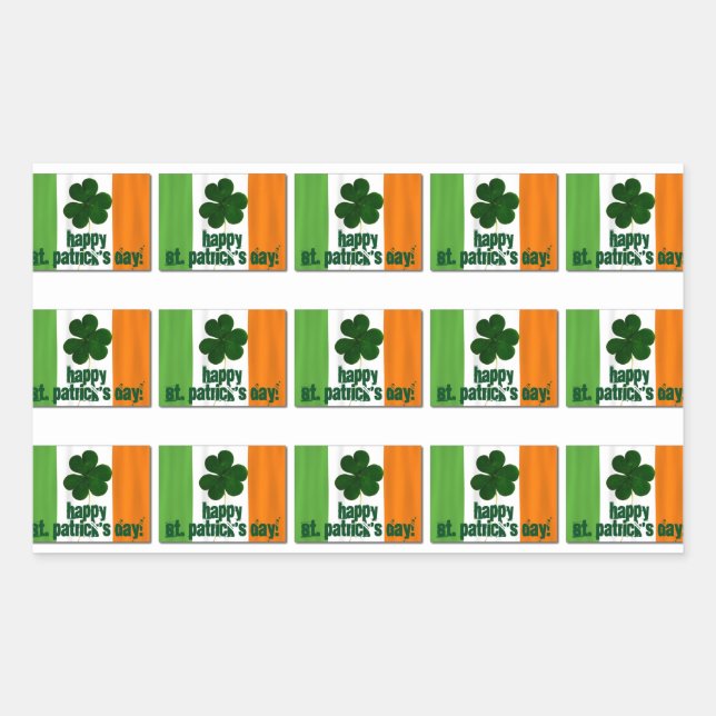 Happy St. Patrick's Day, Irish Flag Colour Ireland Sticker (Front)