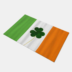 Happy St. Patrick's Day Irish Flag Shamrock Clover Doormat