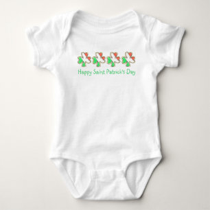Happy St. Patrick's Day Irish Flag Shamrock Cookie Baby Bodysuit