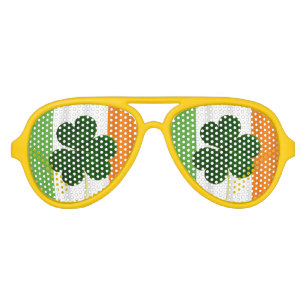 Happy St. Patrick's Day Irish Flag Shamrock Paddy Aviator Sunglasses
