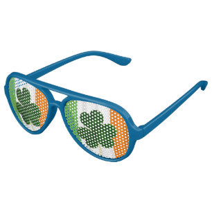 Happy St. Patrick's Day Irish Flag Shamrock Paddy Aviator Sunglasses
