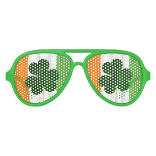 Happy St. Patrick's Day Irish Flag Shamrock Paddy Aviator Sunglasses