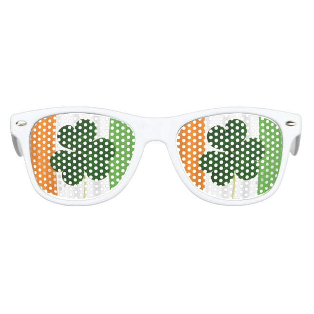 Happy St. Patrick's Day Irish Flag Shamrock Paddy Kids Sunglasses (Front)