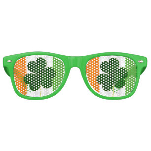 Happy St. Patrick's Day Irish Flag Shamrock Paddy Retro Sunglasses