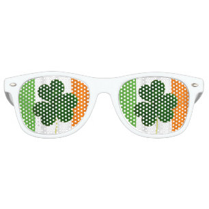 Happy St. Patrick's Day Irish Flag Shamrock Paddy Retro Sunglasses