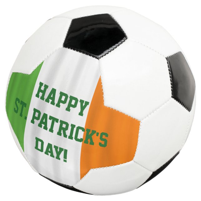 Happy St. Patrick's Day Irish Flag Soccer Ball (Three Quarter)