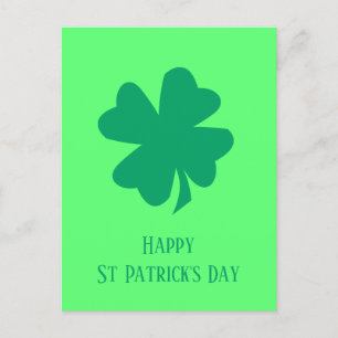Happy St Patrick's Day Irish Green Shamrock 2025  Postcard