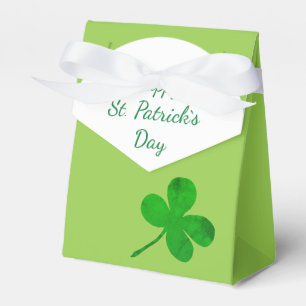 Happy St Patricks Day Irish Green Shamrock Favor Box