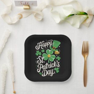 Happy St Patrick's Day Irish Heritage St Patty's Paper Plate