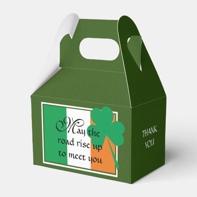 HAPPY ST PATRICK'S DAY Irish Shamrock Blessing Favor Box (Front Side)