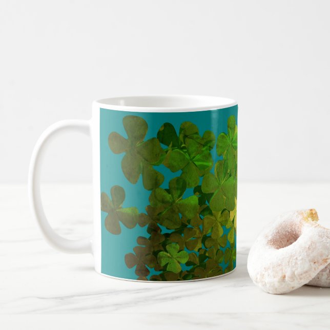 Happy St.Patrick's Day,irish shamrocks Coffee Mug (With Donut)