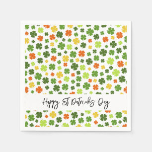 Happy St Patricks Day Irish Shamrocks Colourful Fu Napkin