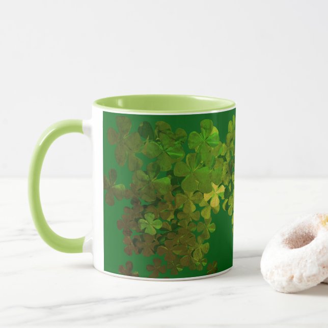 Happy St.Patrick's Day,irish shamrocks Mug (With Donut)